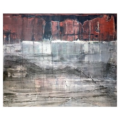 Landschaft 11, Acryl und Pastell auf Leinwand, 120x100 cm